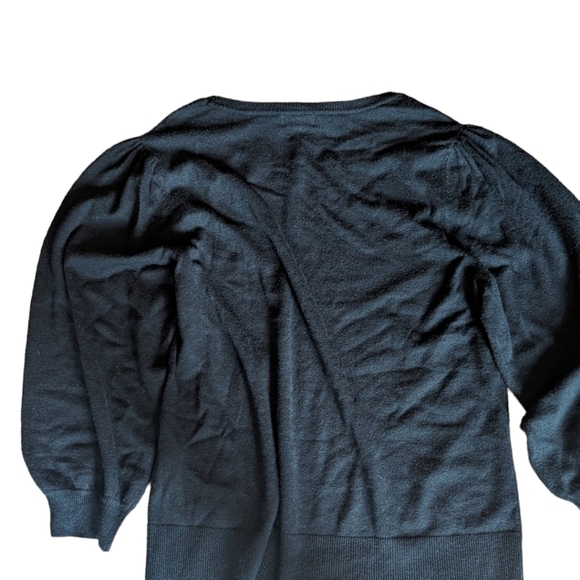 Maison Jules puff long sleeve soft deep black knit pullover sweater NWT sz XXL - Picture 4 of 12